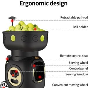 Siboasi SS-T3 Tennis Ball Machine – High Speed, Battery Remote Stable Feed - Image 3