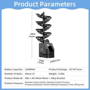 Buy Tennis Baller Automatic Ball Tosser 33 Ball Capacity Portable Serving Machine - Image 4