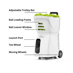 PT-Smart Tennis Ball Machine Portable Battery Powered White - Image 3