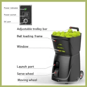 Buy MAHWER Tennis Ball Tosser – Portable Automatic Ball Launcher, APP Control, 100 Ball Capacity (Black) - Image 5