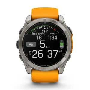 Garmin Fenix 8 51mm AMOLED Sapphire Multisport Smartwatch - Titanium/orange - Image 3