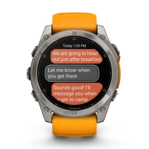 Garmin Fenix 8 51mm AMOLED Sapphire Multisport Smartwatch - Titanium/orange - Image 4